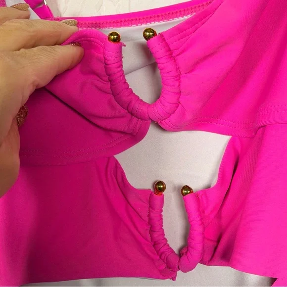 Eomenie Hot Pink One Piece Swimsuit Size M - Picture 10 of 15